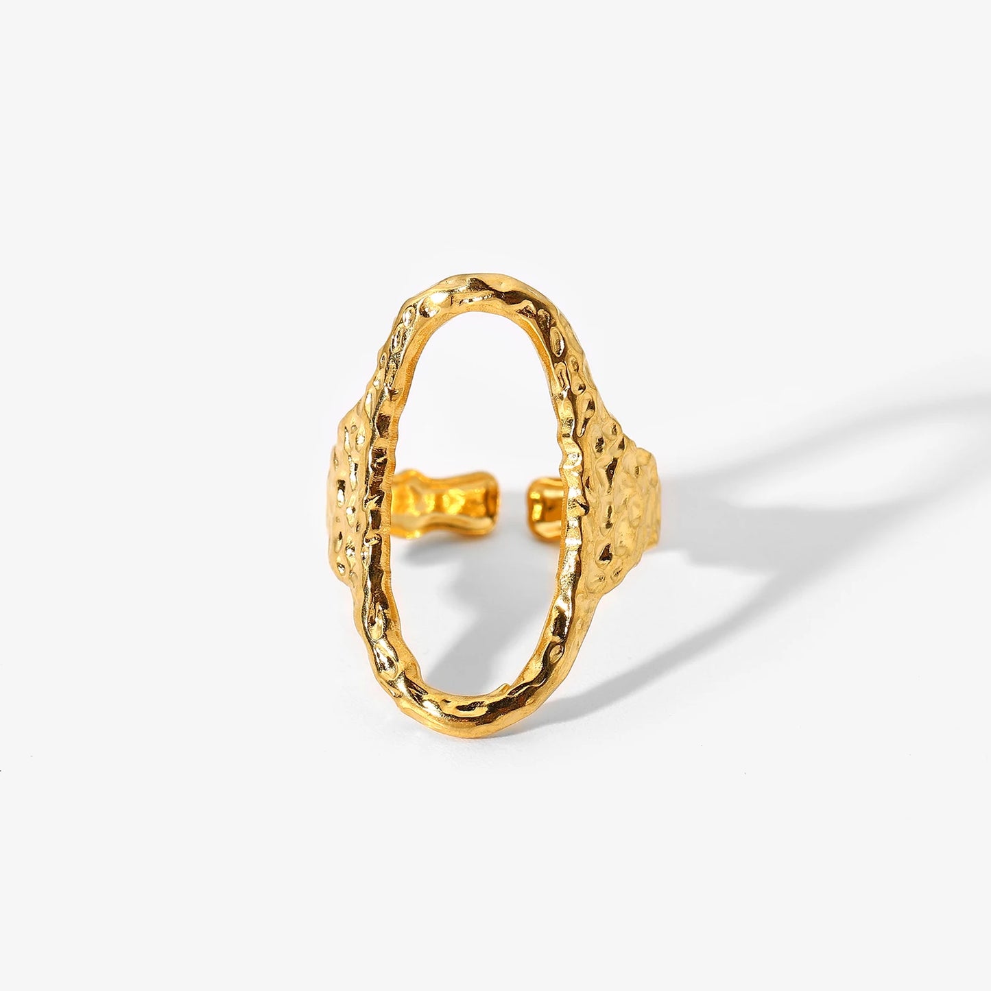 18K Gold Plated Stainless Steel Geometric Heart Snake Shape Finger Rings for Women Adjustable Open Design Jewelry Rings