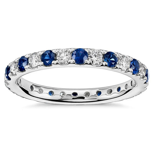 round Thin Rings with Blue/White CZ Stone for Women Simple Stylish Accessories Daily Wear Exquisite Girls Rings Jewelry