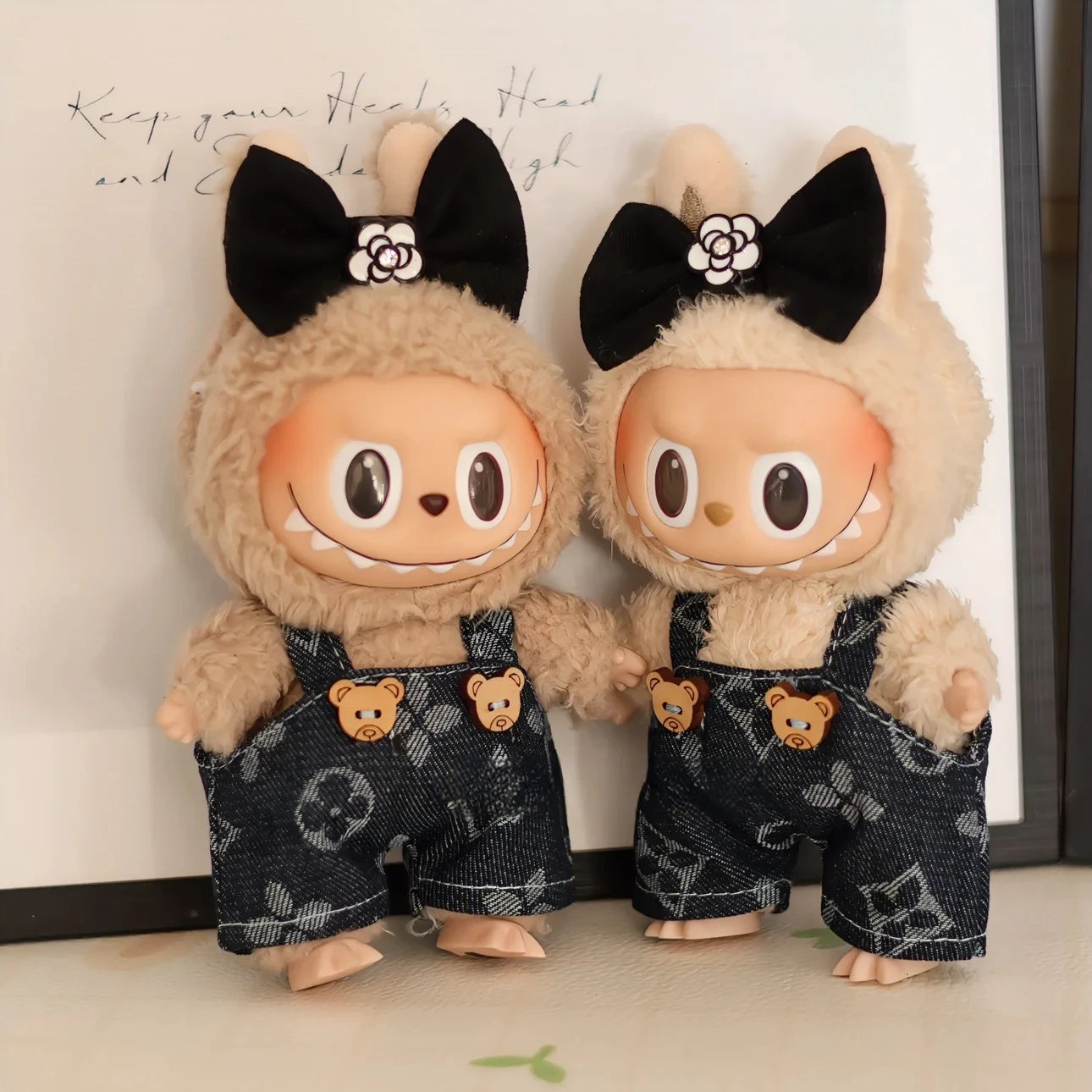 Hot Original 17Cm Labubu Doll Clothes Heartbeat Macaron Baby Pendant Clothes Enamel Face Clothes Cartoon Replacement Decor Gifts