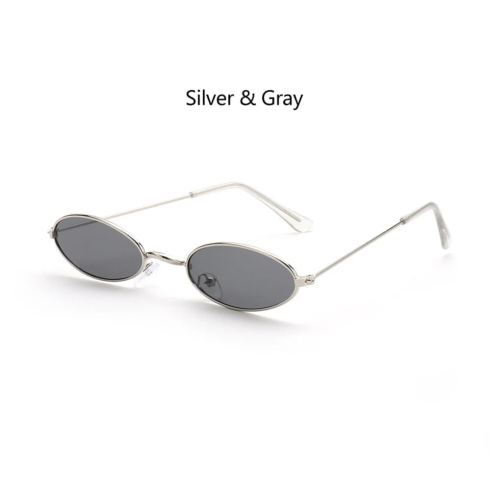 Gootrades Retro Small Oval Sunglasses Okulary Vintage Shades Sun Glasses for Men Women Small Frame Anti-Blue Light Eyeglasses