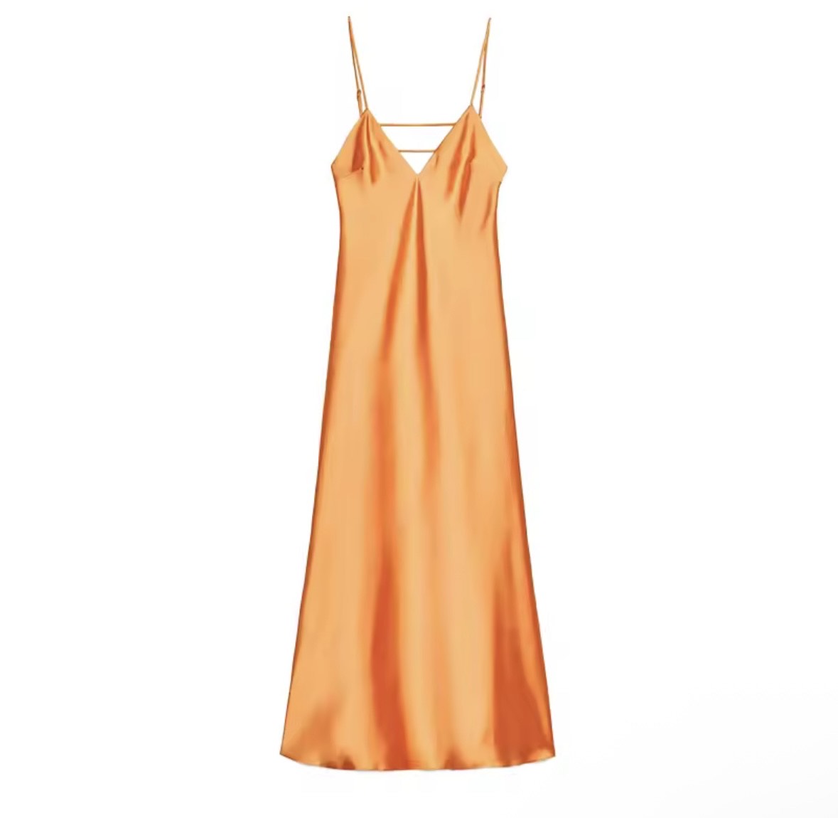 MINOA Satin V-Neck Spaghetti Strap Dresses