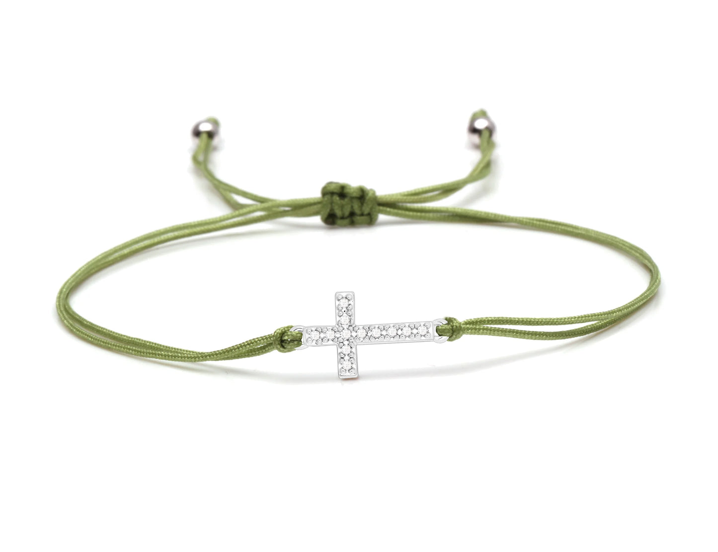 Small Cubic Zirconia Copper Cross Charm Bracelet Women Men Christian Faith Mini Brass Cross Red String Handmade Jewelry Present