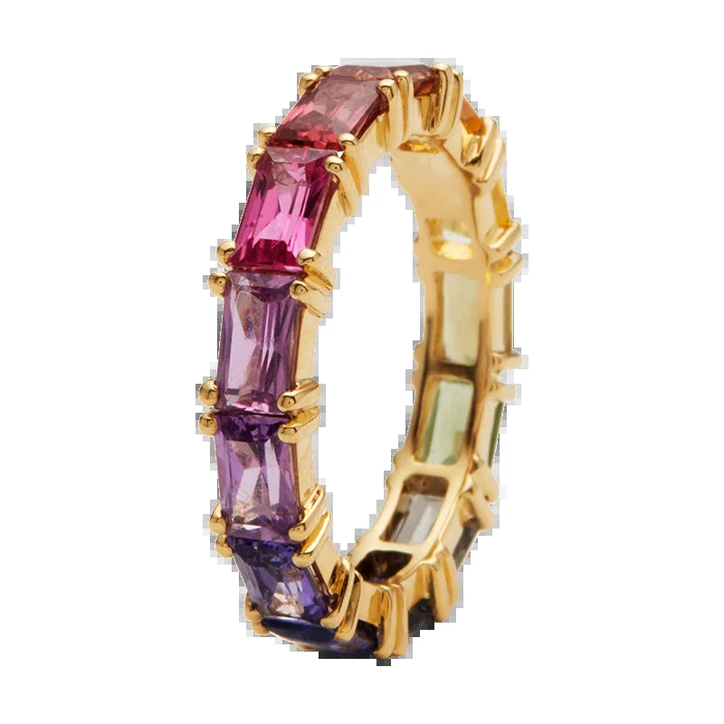 Fashion Colored Cubic Zirconia Promise Rings for Women Wedding Party Stylish Accessories High Quality Statement Jewelry