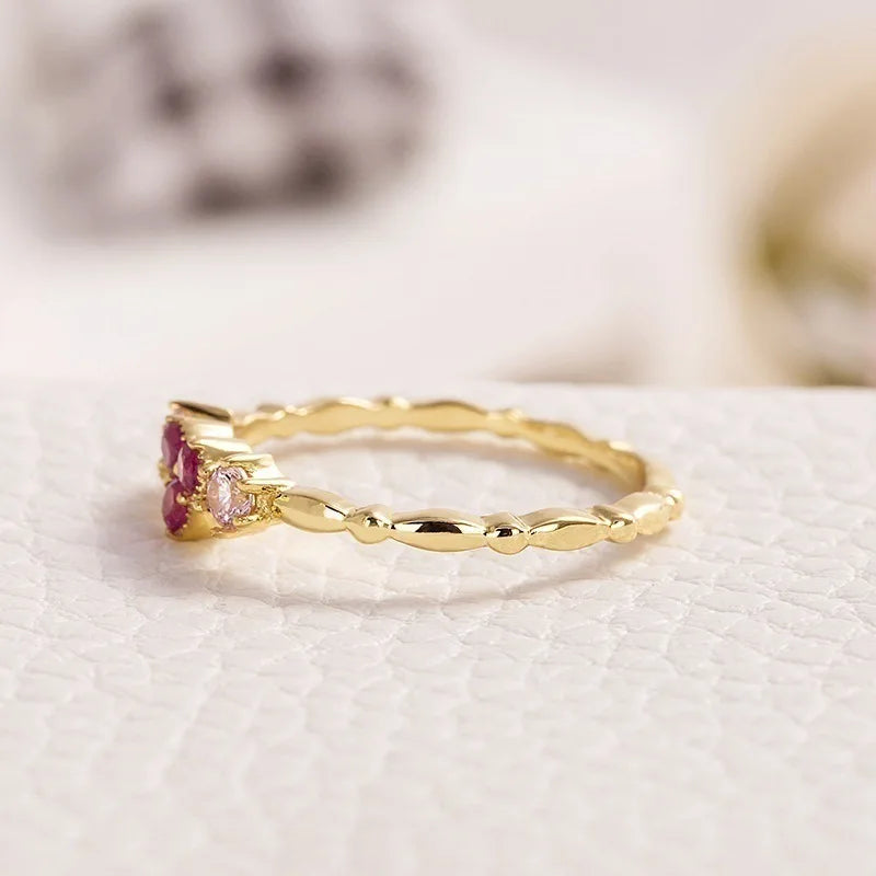 Trendy Simple Golden Inifinite Heart Shaped Love Engagement Rings for Women Romantic Gadget Pinky Rings for Girl New