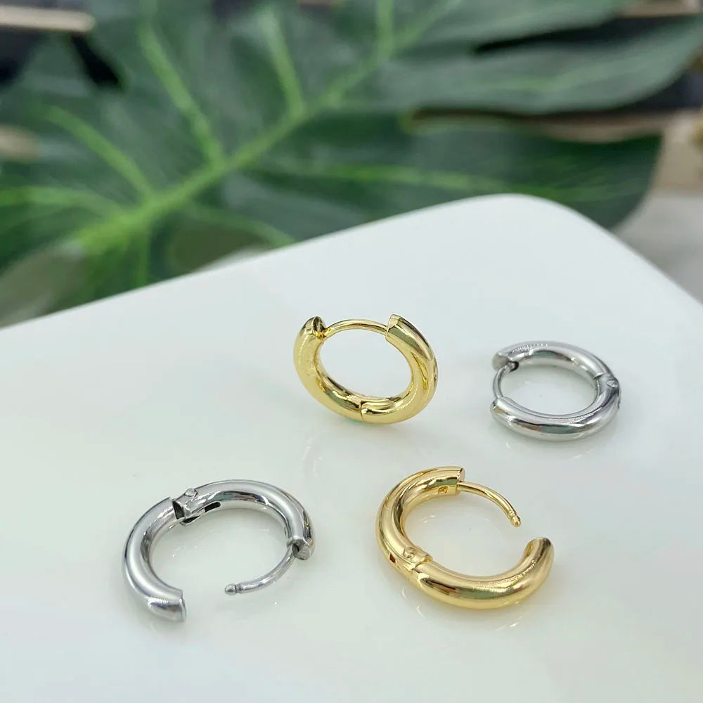Stainless Steel Hoop Piercing Earring for Women Zircon CZ Cartilage Piercing Helix Daith Conch Tragus Rook Lobe Ear Ring Jewelry