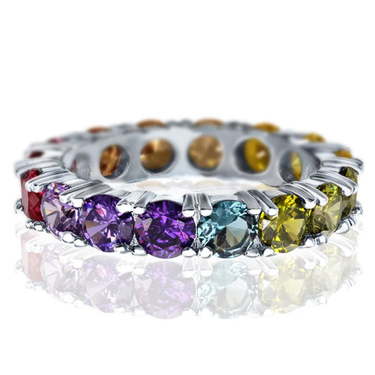 Fashion Colored Cubic Zirconia Promise Rings for Women Wedding Party Stylish Accessories High Quality Statement Jewelry