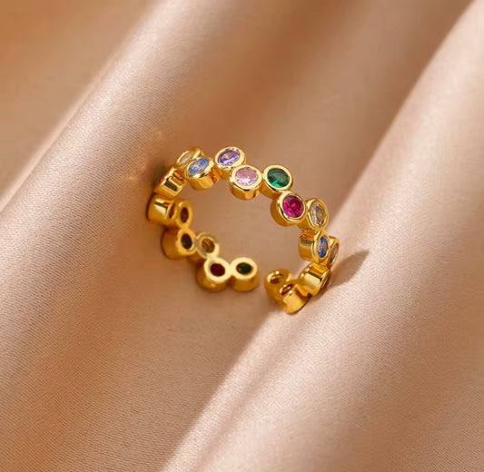 MINOA Colorful Elegance Gold Ring