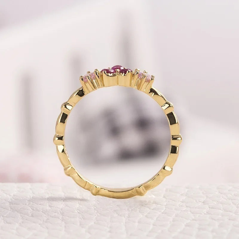 Trendy Simple Golden Inifinite Heart Shaped Love Engagement Rings for Women Romantic Gadget Pinky Rings for Girl New