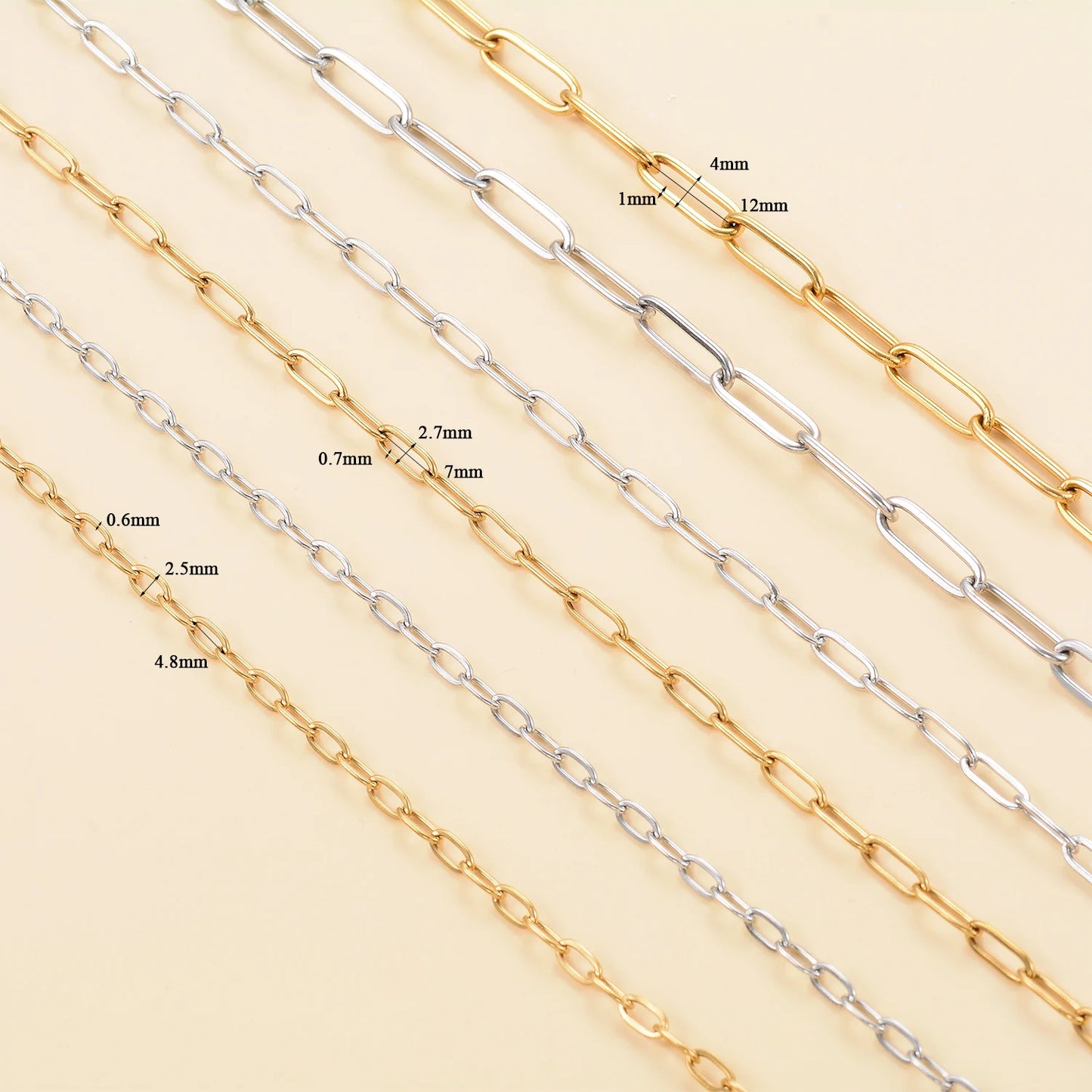 Trending Stainless Steel Bracelet No Fade Gold/Silver Color Paperclip Chain Ladies Bangle Jewelry Accessories Wholesale