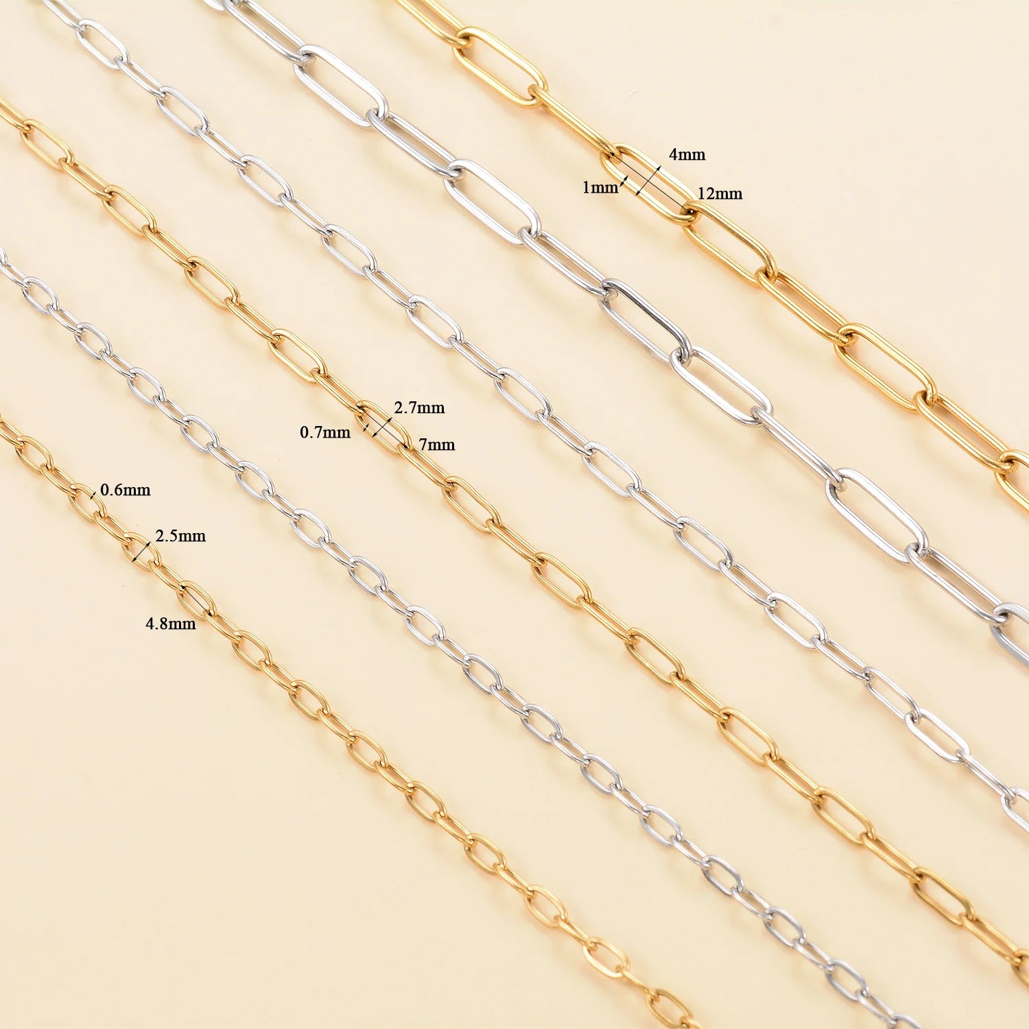 Trending Stainless Steel Bracelet No Fade Gold/Silver Color Paperclip Chain Ladies Bangle Jewelry Accessories Wholesale