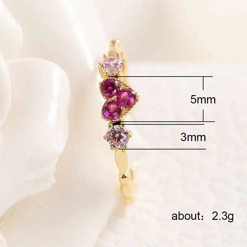 Trendy Simple Golden Inifinite Heart Shaped Love Engagement Rings for Women Romantic Gadget Pinky Rings for Girl New