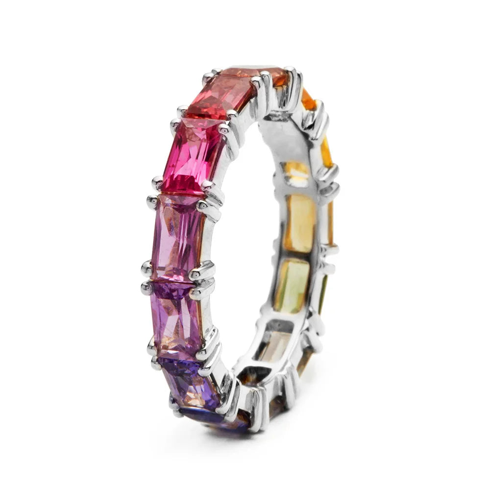 Fashion Colored Cubic Zirconia Promise Rings for Women Wedding Party Stylish Accessories High Quality Statement Jewelry