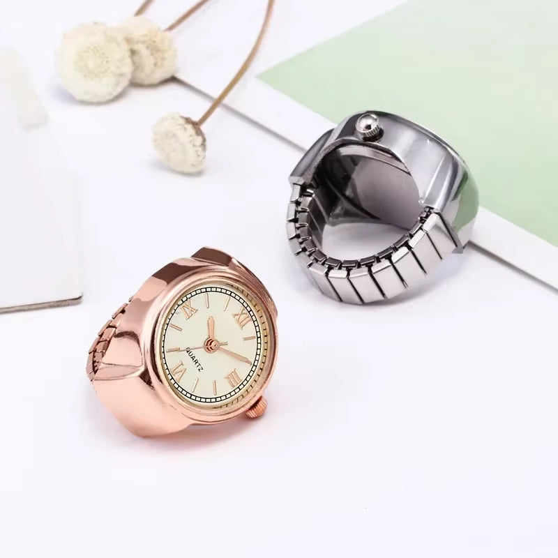 New Watch Rings Adjustable Fashion Elegant Personality Women'S Party Banquet Jewelry Accessories Clock Ring Gifts for Women