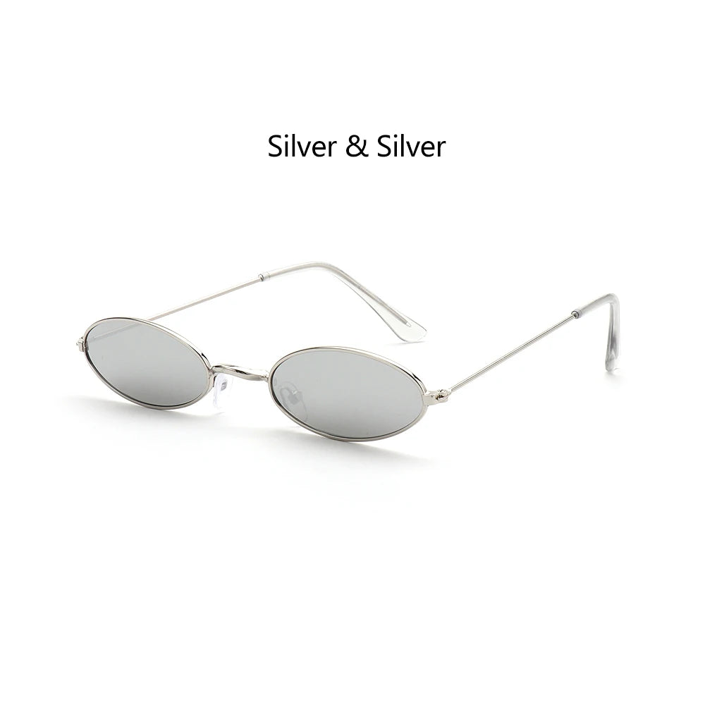 Gootrades Retro Small Oval Sunglasses Okulary Vintage Shades Sun Glasses for Men Women Small Frame Anti-Blue Light Eyeglasses