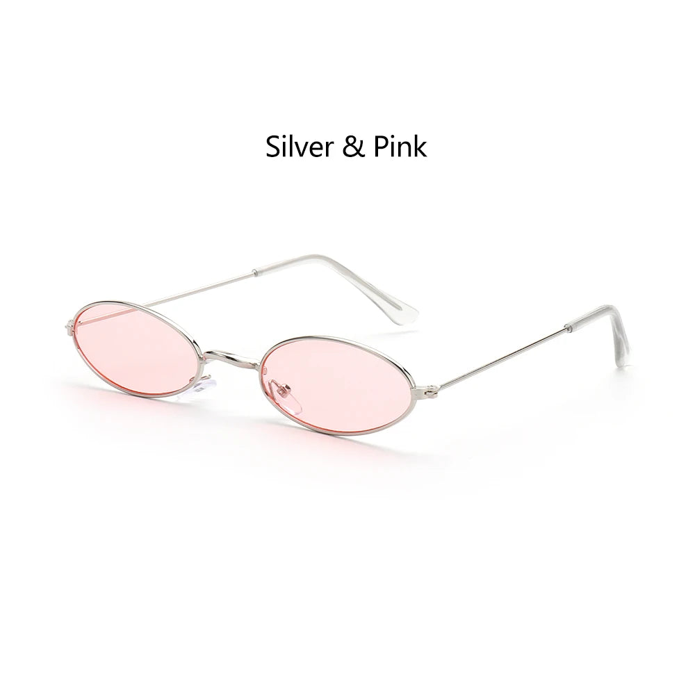 Gootrades Retro Small Oval Sunglasses Okulary Vintage Shades Sun Glasses for Men Women Small Frame Anti-Blue Light Eyeglasses