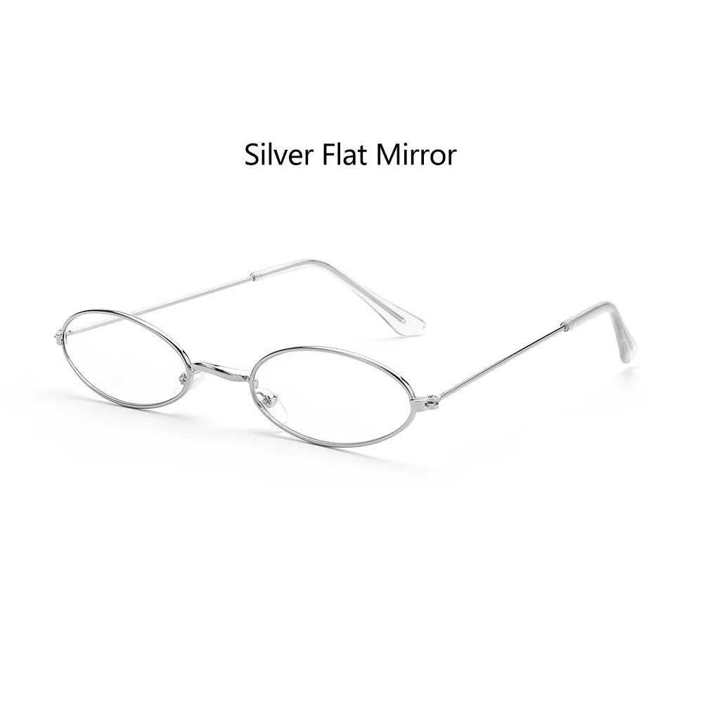 Gootrades Retro Small Oval Sunglasses Okulary Vintage Shades Sun Glasses for Men Women Small Frame Anti-Blue Light Eyeglasses