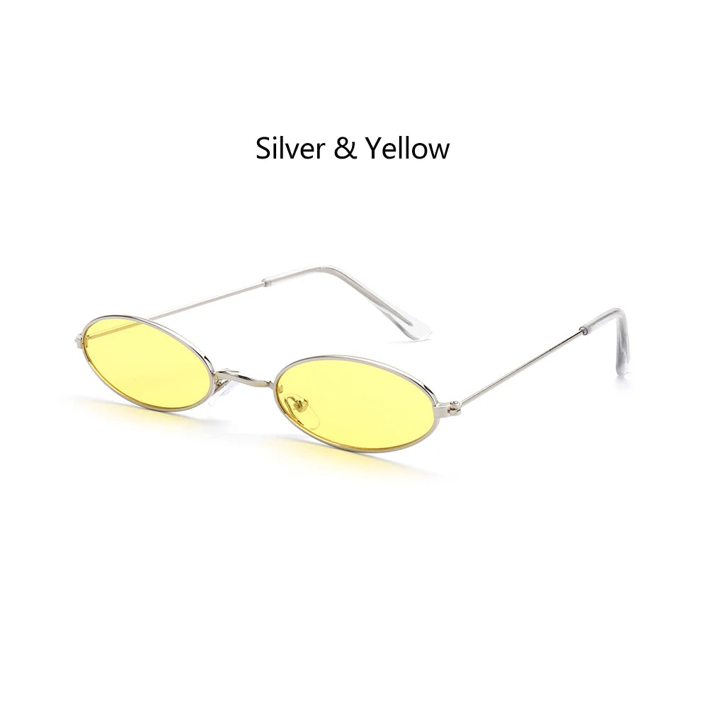 Gootrades Retro Small Oval Sunglasses Okulary Vintage Shades Sun Glasses for Men Women Small Frame Anti-Blue Light Eyeglasses