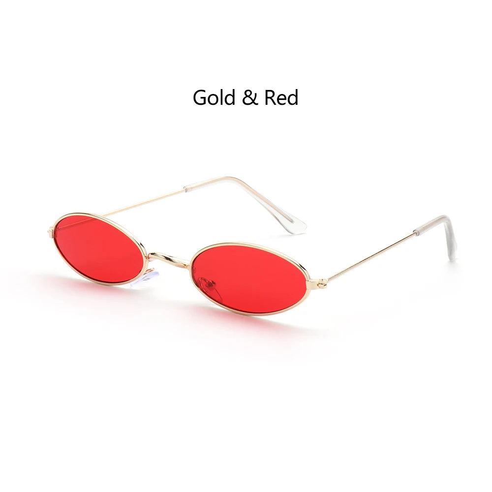 Gootrades Retro Small Oval Sunglasses Okulary Vintage Shades Sun Glasses for Men Women Small Frame Anti-Blue Light Eyeglasses