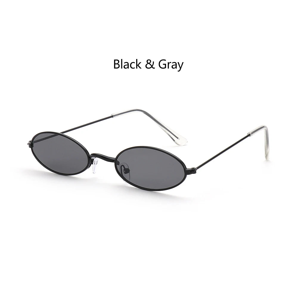 Gootrades Retro Small Oval Sunglasses Okulary Vintage Shades Sun Glasses for Men Women Small Frame Anti-Blue Light Eyeglasses