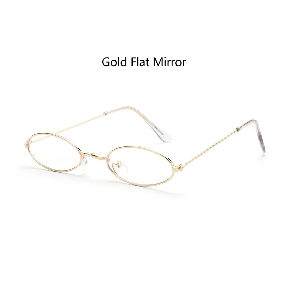 Gootrades Retro Small Oval Sunglasses Okulary Vintage Shades Sun Glasses for Men Women Small Frame Anti-Blue Light Eyeglasses