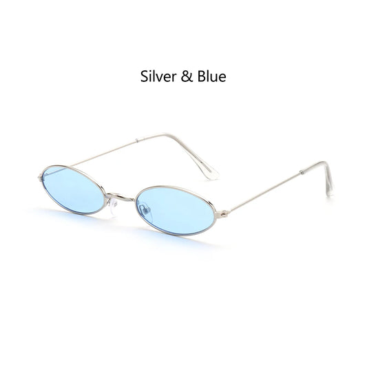 Gootrades Retro Small Oval Sunglasses Okulary Vintage Shades Sun Glasses for Men Women Small Frame Anti-Blue Light Eyeglasses