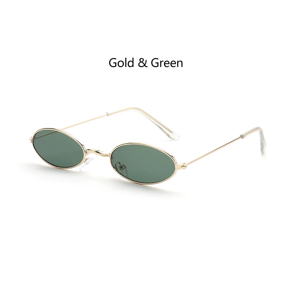 Gootrades Retro Small Oval Sunglasses Okulary Vintage Shades Sun Glasses for Men Women Small Frame Anti-Blue Light Eyeglasses