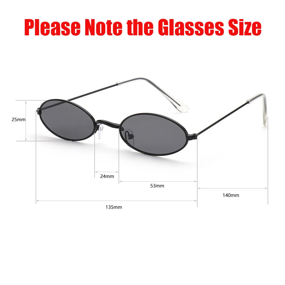 Gootrades Retro Small Oval Sunglasses Okulary Vintage Shades Sun Glasses for Men Women Small Frame Anti-Blue Light Eyeglasses