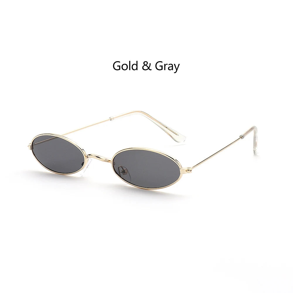Gootrades Retro Small Oval Sunglasses Okulary Vintage Shades Sun Glasses for Men Women Small Frame Anti-Blue Light Eyeglasses