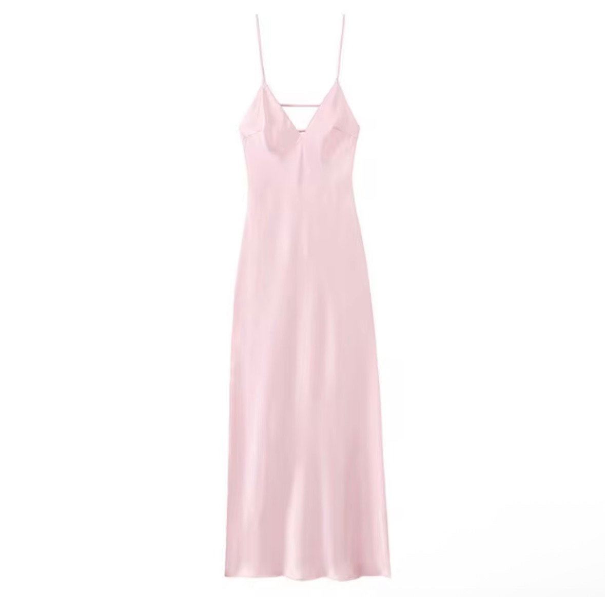 MINOA Satin V-Neck Spaghetti Strap Dresses