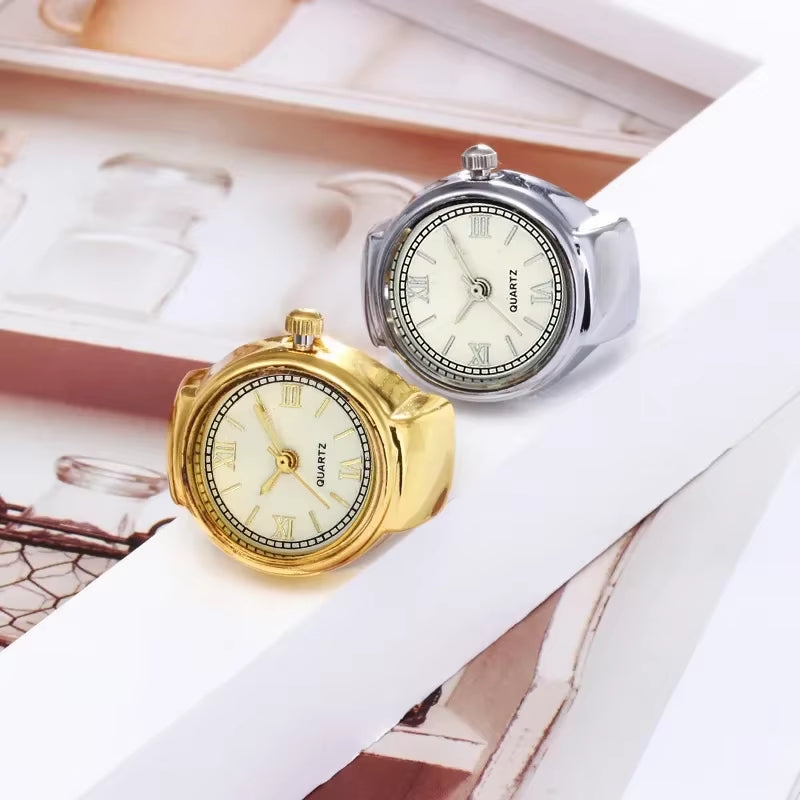 New Watch Rings Adjustable Fashion Elegant Personality Women'S Party Banquet Jewelry Accessories Clock Ring Gifts for Women