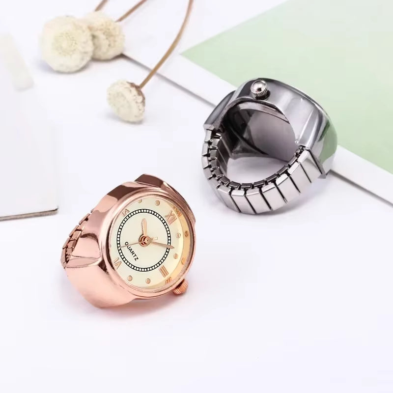 New Watch Rings Adjustable Fashion Elegant Personality Women'S Party Banquet Jewelry Accessories Clock Ring Gifts for Women