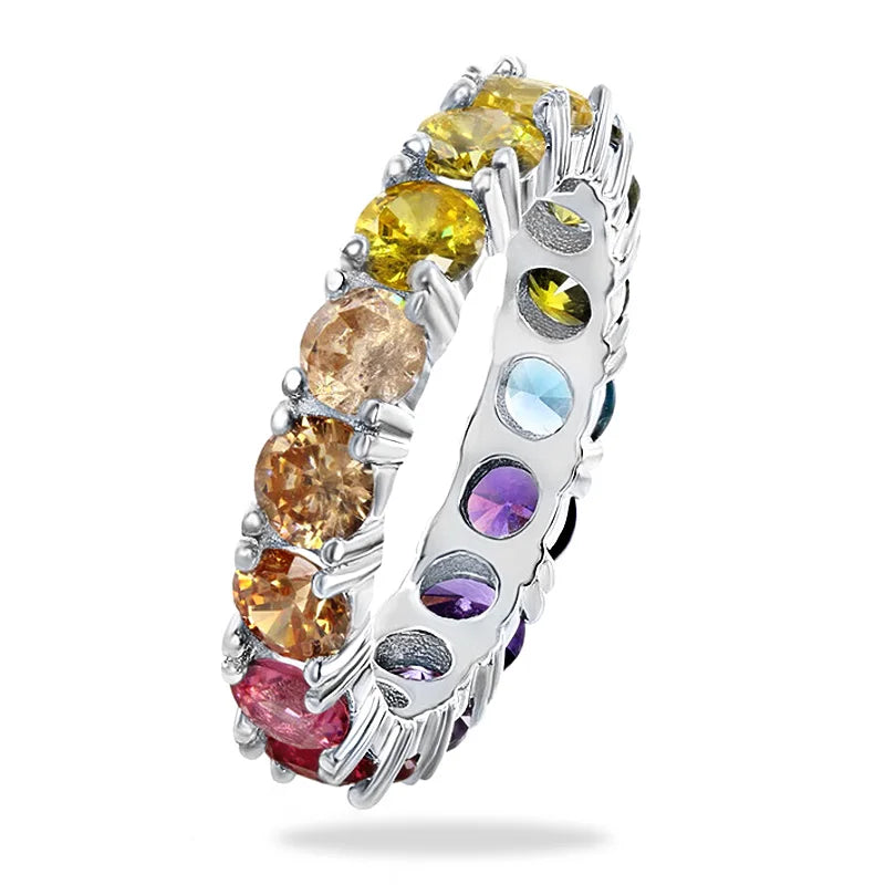 Fashion Colored Cubic Zirconia Promise Rings for Women Wedding Party Stylish Accessories High Quality Statement Jewelry