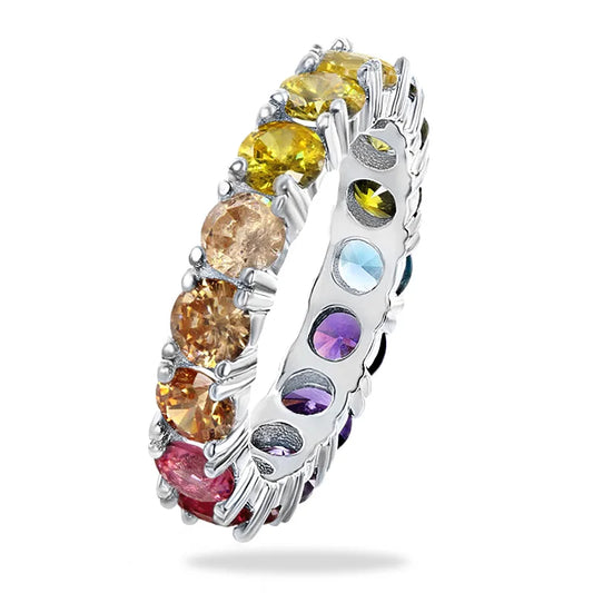 Fashion Colored Cubic Zirconia Promise Rings for Women Wedding Party Stylish Accessories High Quality Statement Jewelry
