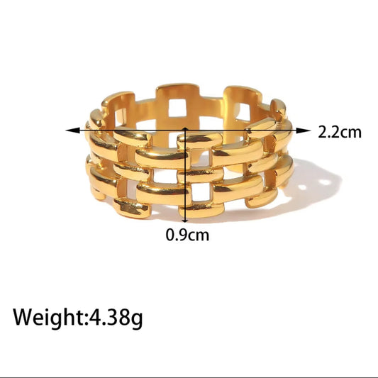 Uworld Classic Cool Fashion Thick Chunky Watchband Small Hoop Earrings 18K PVD Gold Plated Stainless Steel for Woman