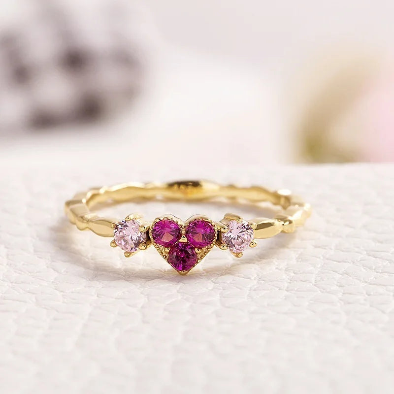 Trendy Simple Golden Inifinite Heart Shaped Love Engagement Rings for Women Romantic Gadget Pinky Rings for Girl New