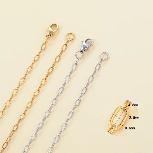Trending Stainless Steel Bracelet No Fade Gold/Silver Color Paperclip Chain Ladies Bangle Jewelry Accessories Wholesale