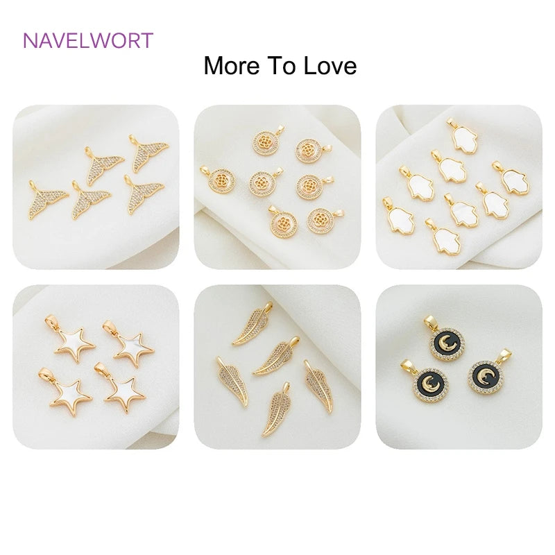 Jewelry Making Supplies Zircon Crystal Butterfly/Flower Shape Charms Pendants for Necklace Making Accessories