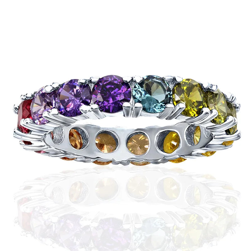 Fashion Colored Cubic Zirconia Promise Rings for Women Wedding Party Stylish Accessories High Quality Statement Jewelry