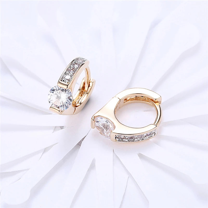 925 Sterling Silver AAA Zircon 18K Gold Diamond Earrings for Women Jewelry Fashion Wedding Engagement Party Gift